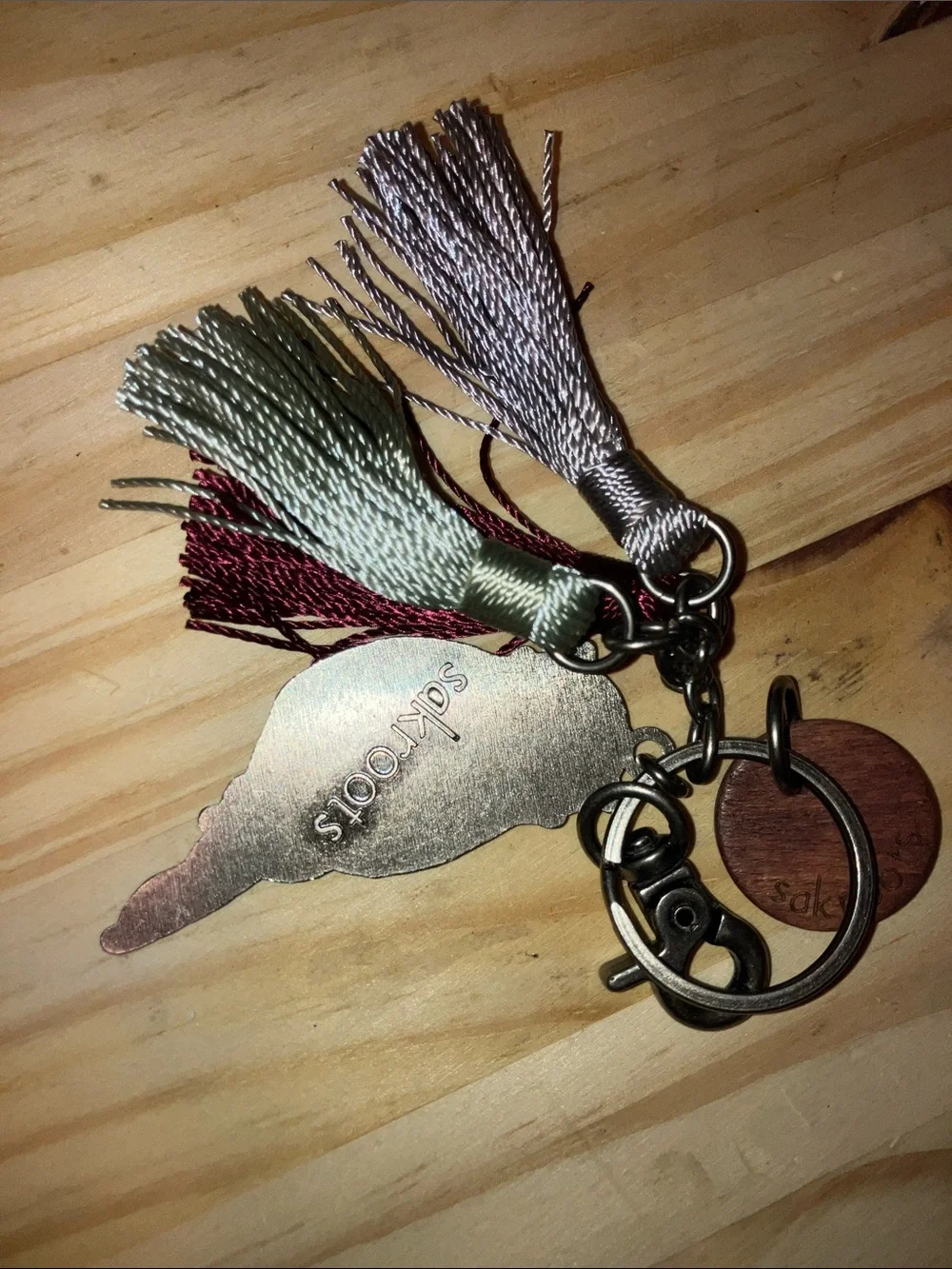 Sakroots Multicolor Owl Keychain with Tassels